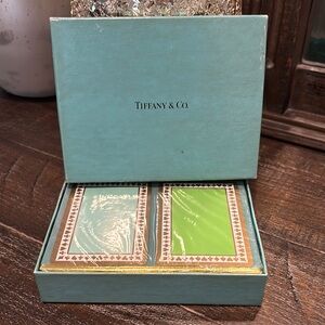 Tiffany & Co. Vintage Green and Gold Card Set. New in box